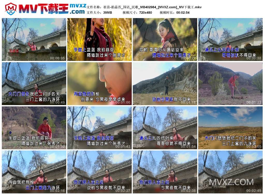 崔苗-掐蒜苔_国语_民歌_MB402984